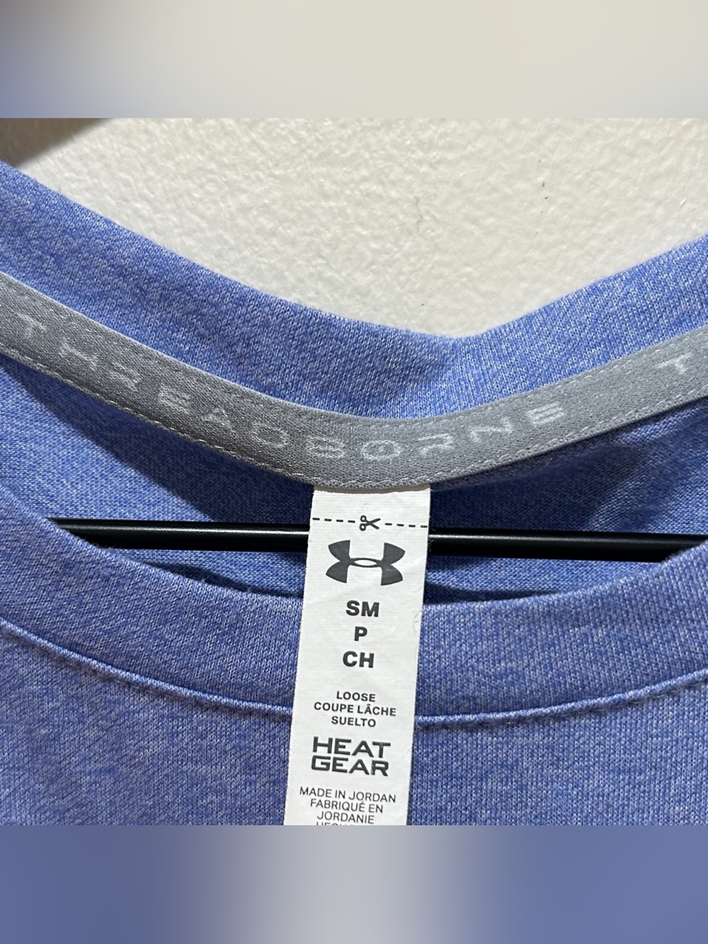 Under Armour Threadborne Heat Gear Light Baby Blue Short Sleeve Shirt - Small - Picture 3 of 5